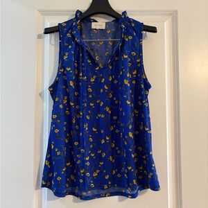 Melloday size S blue and yellow flowers tank top